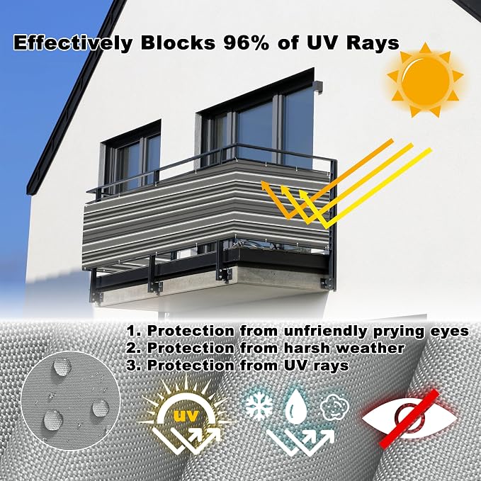 Fence Privacy Screen 9.8' x 26.2' UV-Protection Wind-Resistant Garden Fence