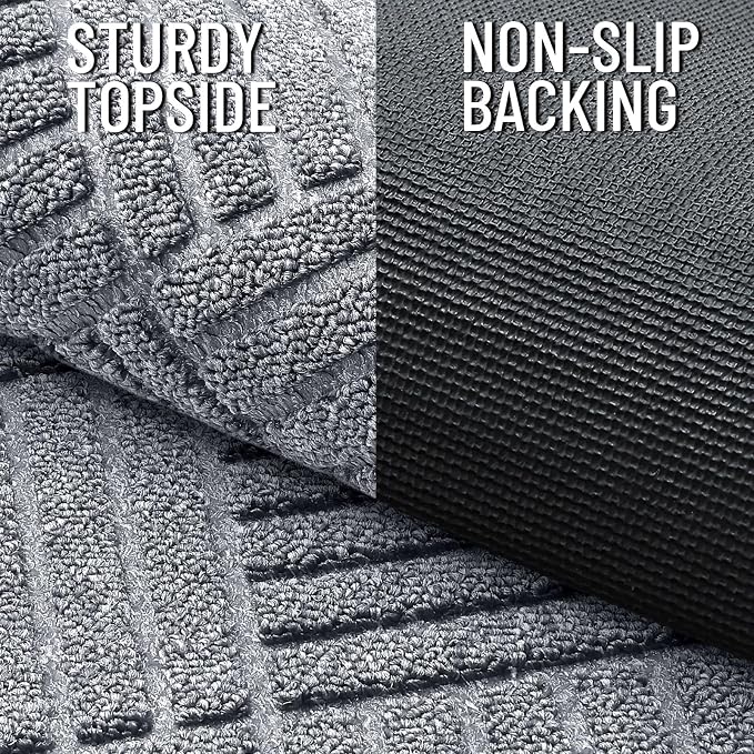OLANLY Front Door Mat Outside Entrance 47x23, Heavy Duty Sturdy Natural Rubber