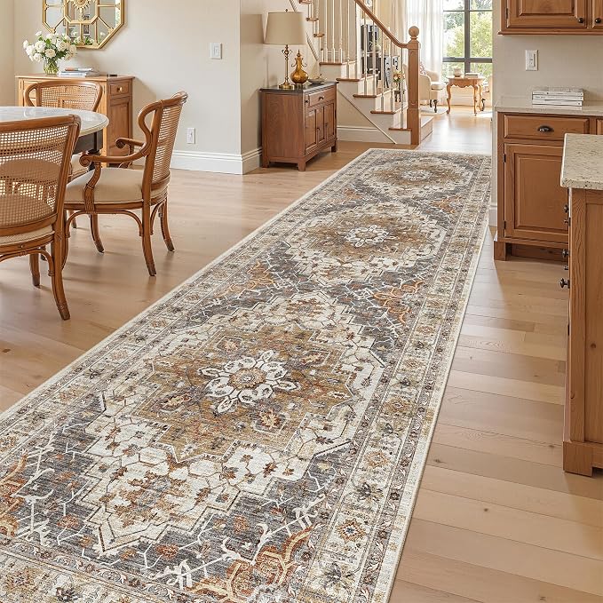 Madane 3x12 Hallway Runner Rug, Non Slip Washable 12ft Runner