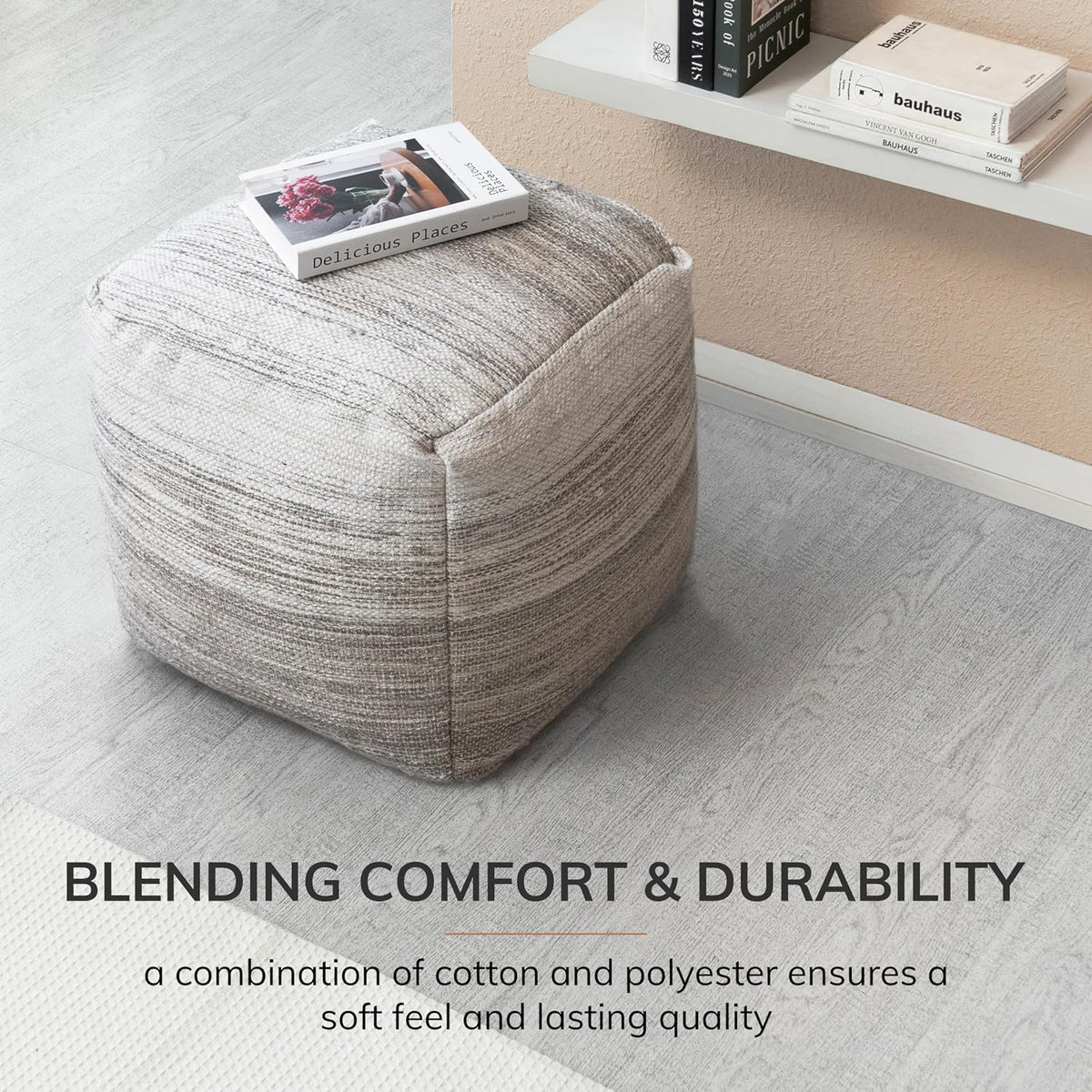Anji Mountain 20" H x 20" W Handmade Pouf Ottoman for Living Room & Couch