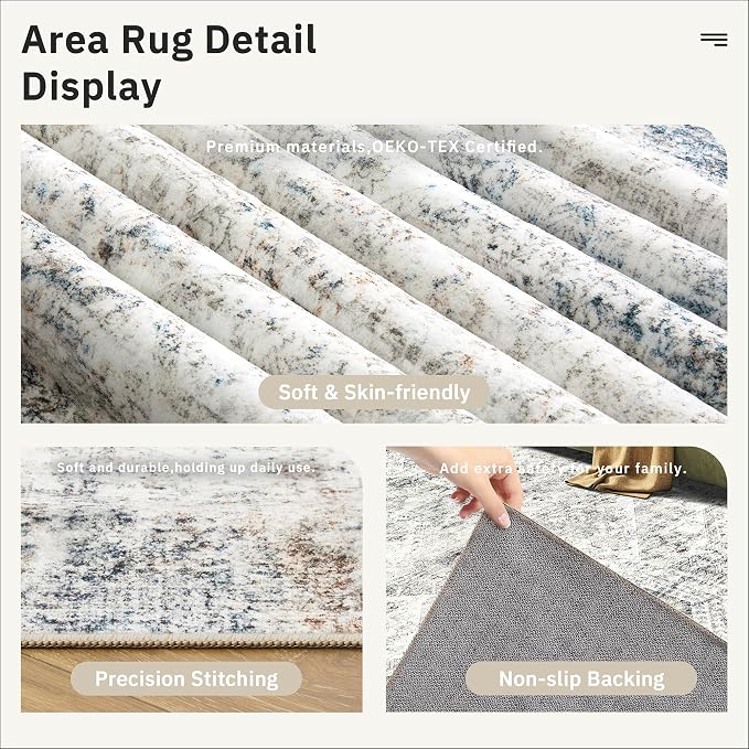 Soalmost Runner Rug 2x10 Washable Non-Slip Hallway Runner Rugs