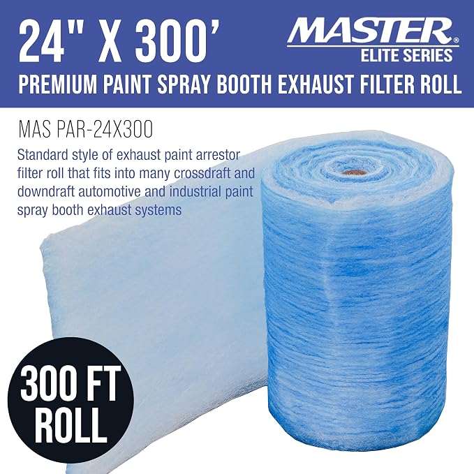 Master Airbrush Elite Paint Spray Booth Exhaust Filter Roll 24" x 300'