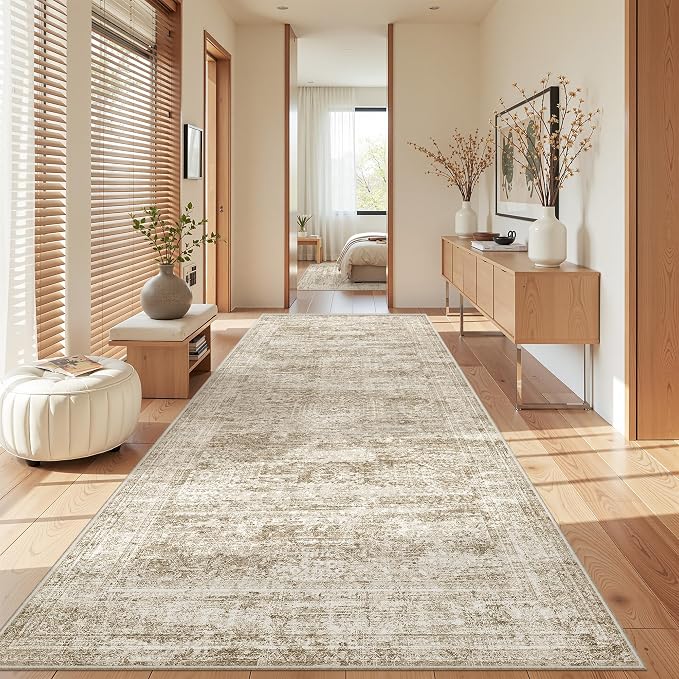 4x8 Rug for Bedroom, Wide Runner Rug for Hallway, Non Slip Washable Runner Rug