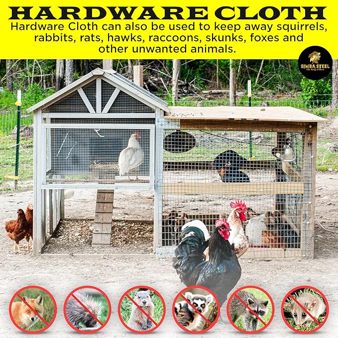48” x 100 FT Hardware Cloth 1 inch Mesh 16 Gauge, Hot Dip Galvanised Wire Mesh, Rust Proof, Welded Cage Wire Rolls for Garden, Fence, Chicken, Rabbit, Pet Enclosures