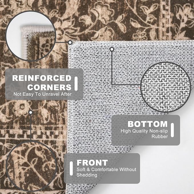 KILOCOCO Area Rug 3x5 Washable Rug