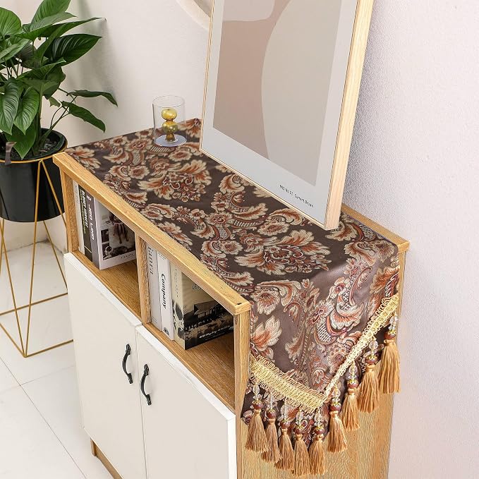 Luxury Vintage Table Runner Embroidery Jacquard Fabric