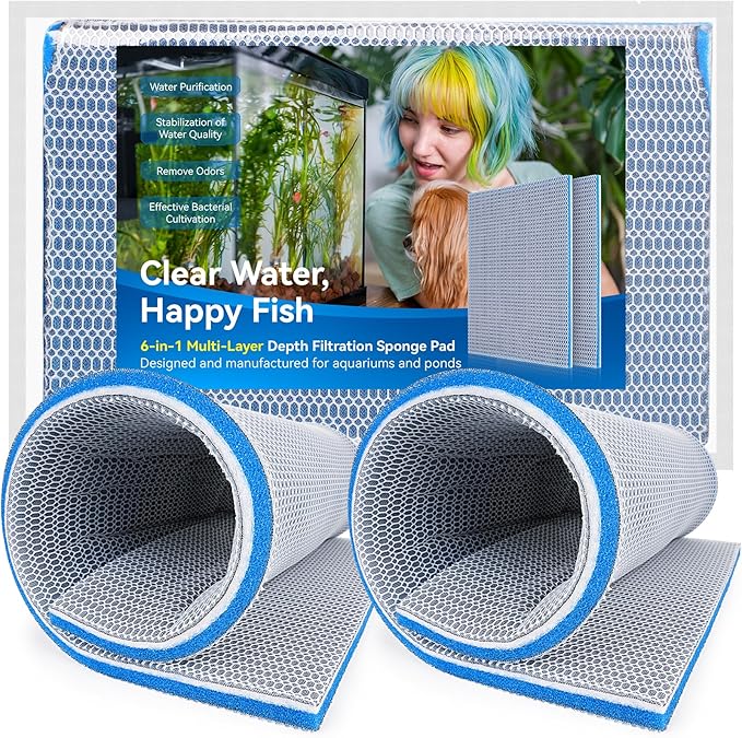 Borlech 8-Layer Fast-Acting Aquarium Filter Pad
