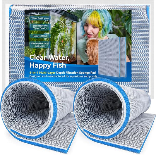 Borlech 8-Layer Fast-Acting Aquarium Filter Pad