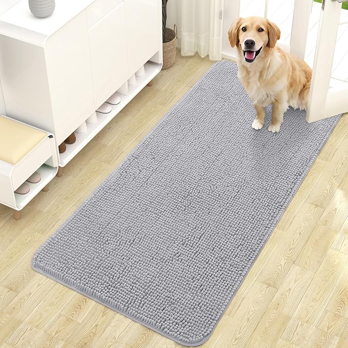 OLANLY Dog Door Mat for Muddy Paws 47x24, Absorbs Moisture and Dirt, Absorbent