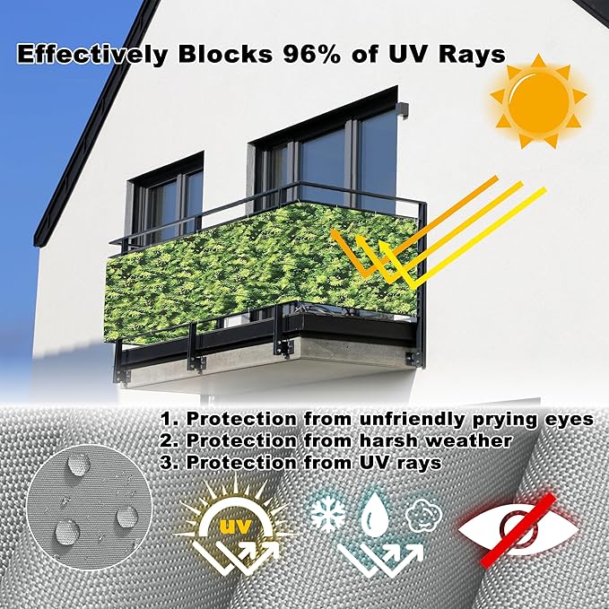 Privacy Screen Protector 3.3' x 3.3' Durable UV-Resistant Patio Privacy Screens