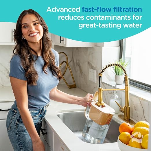 HOMEWATER 10-Cup Pitcher Filter – BPA-Free, High-Capacity 2.4L Pitcher