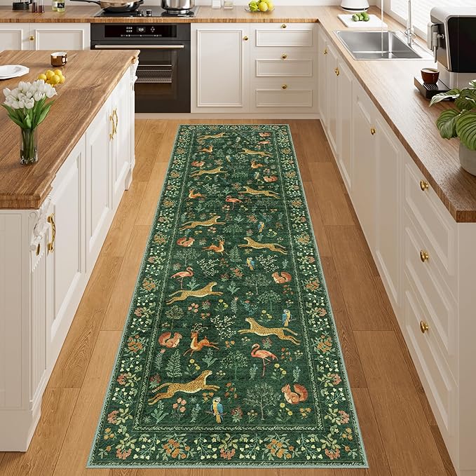 DUKINO 2x10 Rug for Hallway, Washable Kitchen Runner Rug