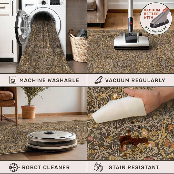 Brown Washable Entry Rug
