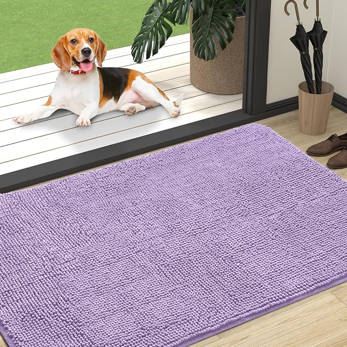 OLANLY Dog Door Mat for Muddy Paws 47x32, Absorbs Moisture and Dirt, Absorbent