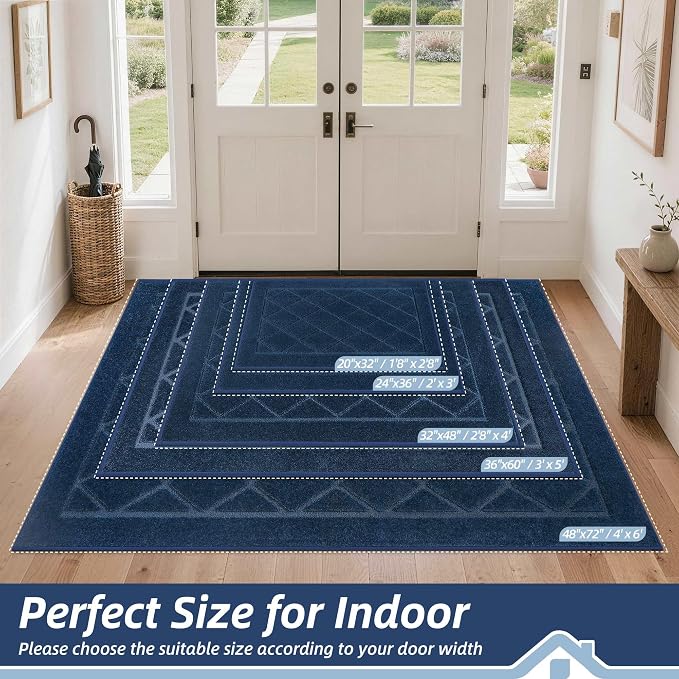 BEQHAUSE Dirt Trapper Door Mat 32" x 48", Doormat Non-Slip Entryway Rugs