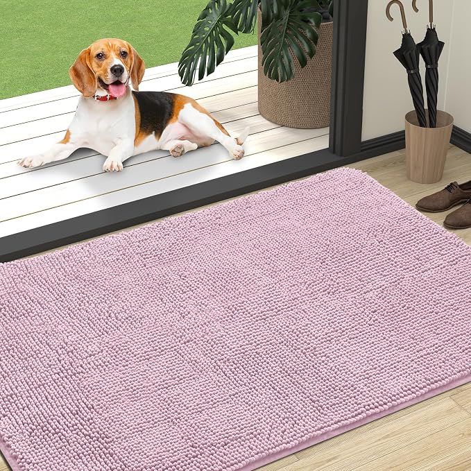 OLANLY Dog Door Mat for Muddy Paws 47x32, Absorbs Moisture and Dirt, Absorbent