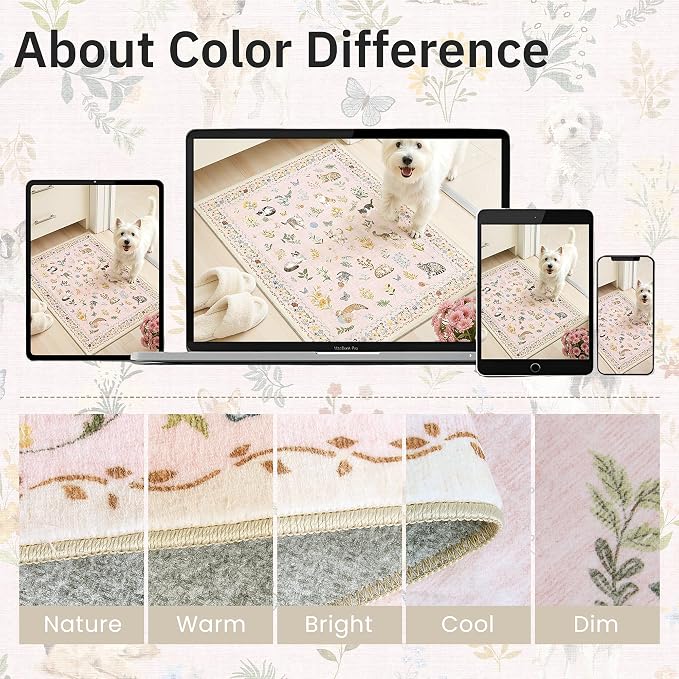 Soalmost Dog 8x10 Pink Area Rugs