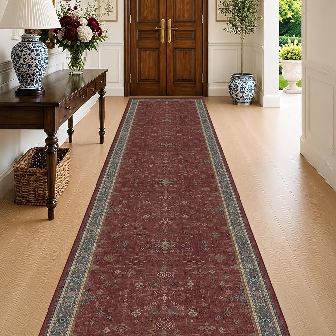 Large Burgundy 3x12 Long Runner Rug