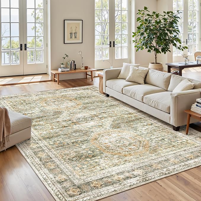 Soalmost 6x9 Area Rug for Living Room Washable 6x9 Non-Slip Modern Rugs for