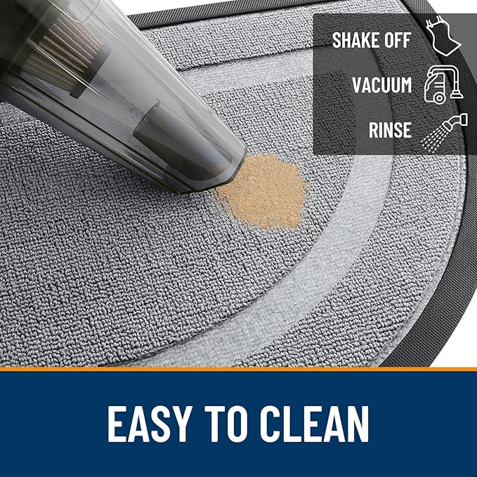 OLANLY Half Circle Door Mat Indoor Outdoor Entrance Welcome, Waterproof