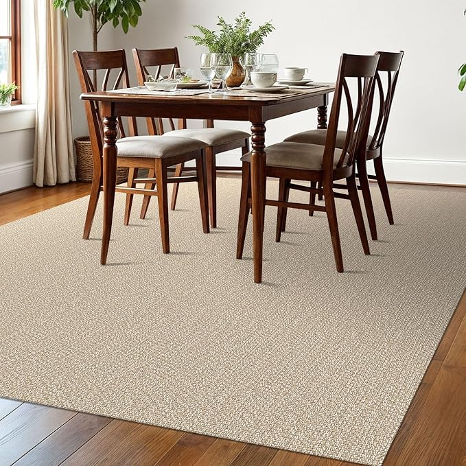 EARTHALL Washable Area Rugs 6x9 Ft Non Slip Living Room Rugs Cotton Rubber