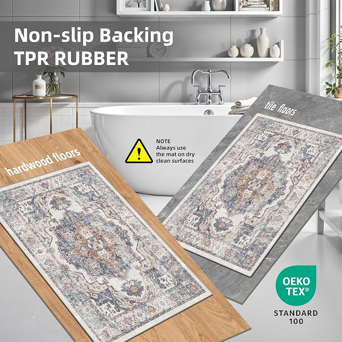 2-Piece Kitchen Runner Rug Set: Washable Non-Slip Floor Mats