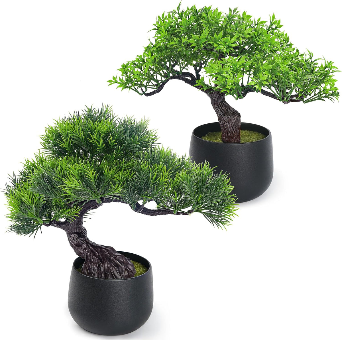 Der Rose 2Pcs Paired Fake Bonsai Tree Set Fake Plants for Shelf Desk Decor