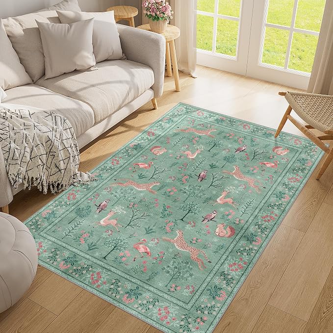 DUKINO 3x5 Rug, Washable Animal Area Rug