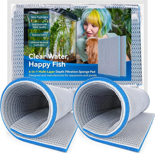 Borlech 8-Layer Fast-Acting Aquarium Filter Pad