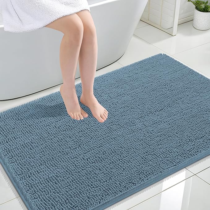 OLANLY Large Bathroom Rugs 44x32, Extra Soft Absorbent Chenille Bath Rugs