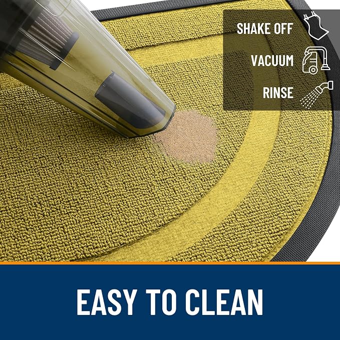 OLANLY Half Circle Door Mat Indoor Outdoor Entrance Welcome, Waterproof