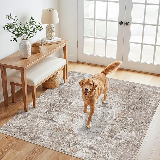 4x4 Square Entryway Rug Washable – Non-Slip Small Area Rug