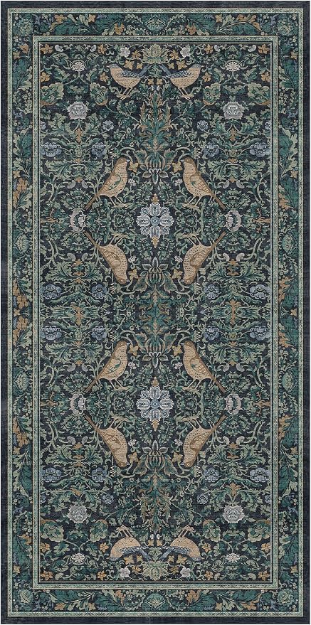 Blue 3x6 Washable Rug for Large Entryway