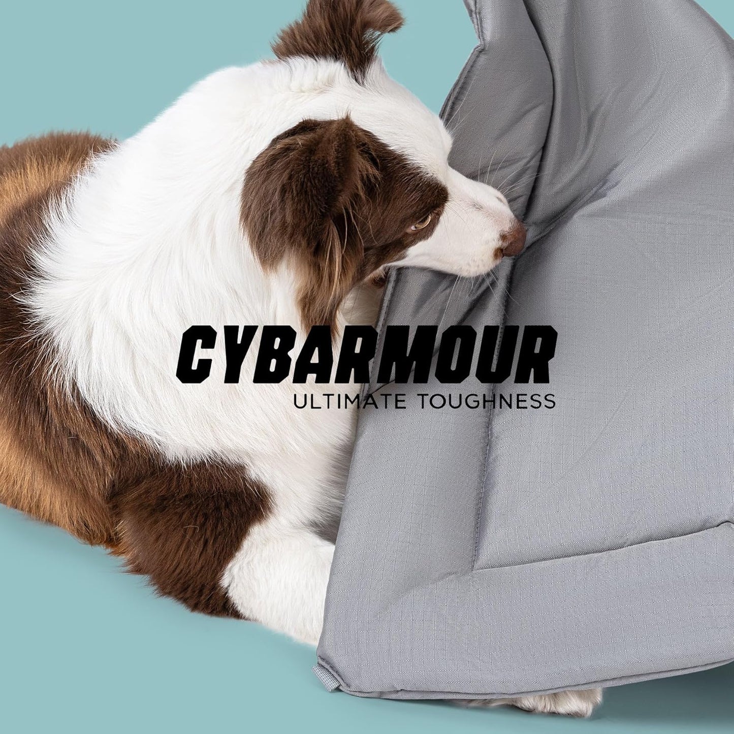 Cybarmour Chew Proof Dog Crate Pad - Outdoor Indestructible Dog Bed - Tough - Potable - Machine Washable - Water & Dirt-Resistant - Large Breeds & Fits 36-Inch Crate - 35"x22", Limestone