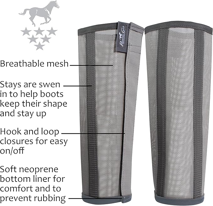 Professional's Choice Deluxe Fly Boots | Breathable Mesh | 4 Pack