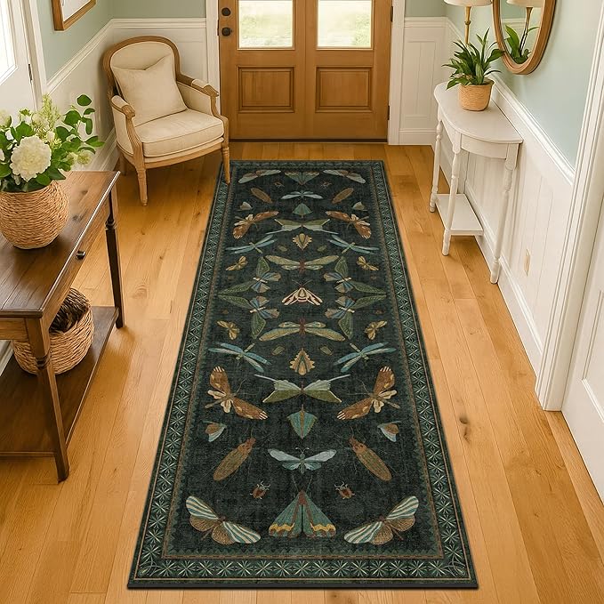 Hazo Haus Washable Insect 2x6 Runner Rug