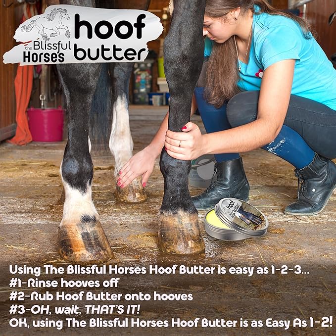 The Blissful Horses Hoof Butter All Natural Support for Your Horse's Hooves, 4-Ounce