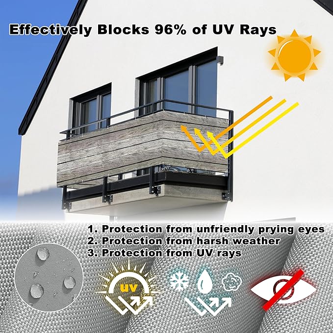 Privacy Screen 3' x 16.4' UV Protection 96% Garden Fence, Included Cable Zip