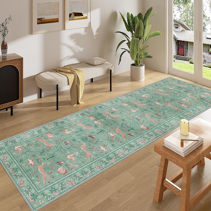 DUKINO 2x10 Rug for Hallway, Washable Kitchen Runner Rug