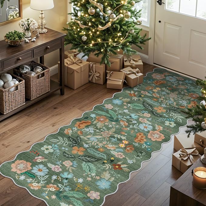 Washable 2x6 Runner Rug for Entryway: Hallway Kitchen Easy-Clean Carpet