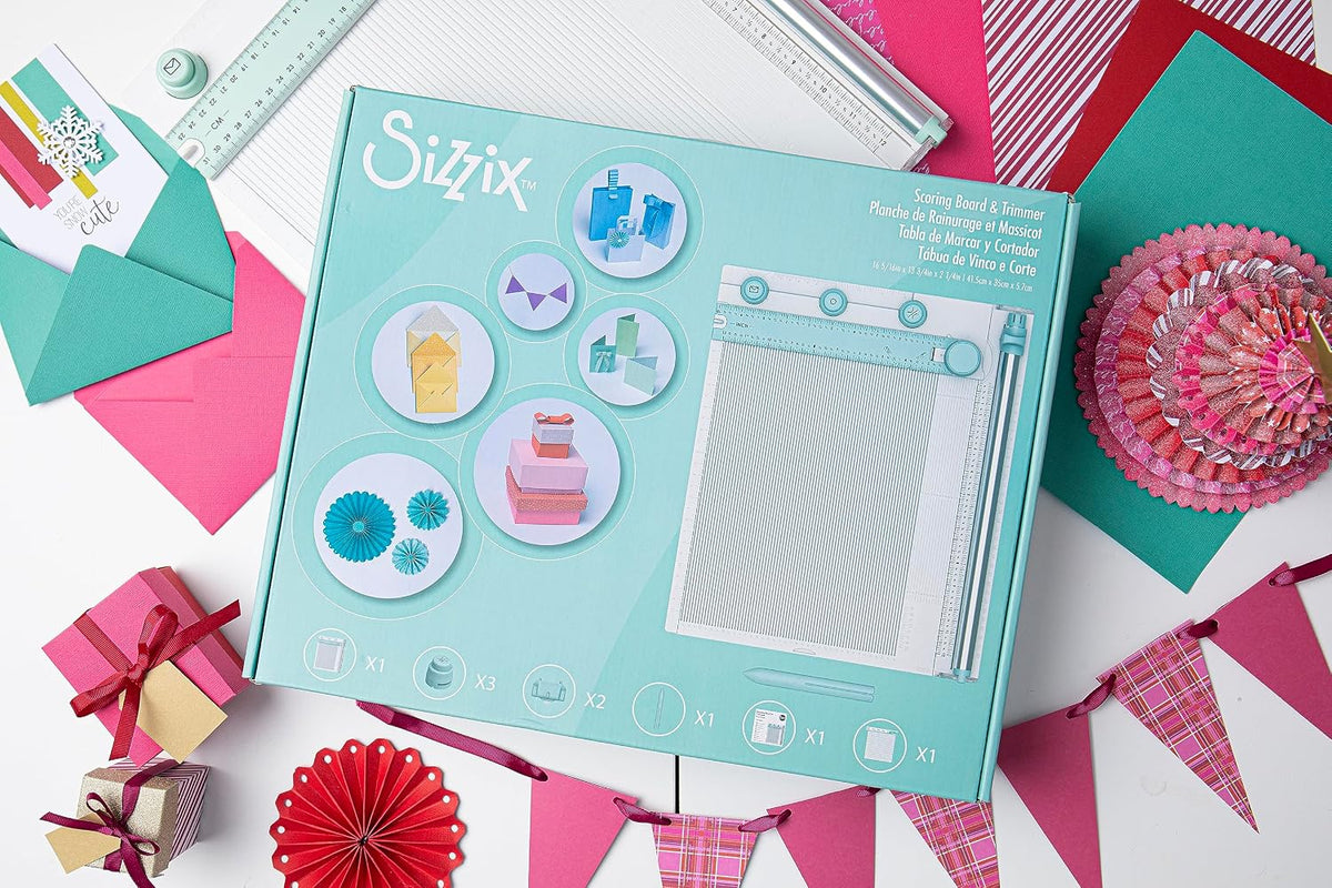 Sizzix Scoring Board & Trimmer (30cm x 30cm) | Tool for Creating Envelopes, 3-D Boxes, Trimming & Measuring | 665797