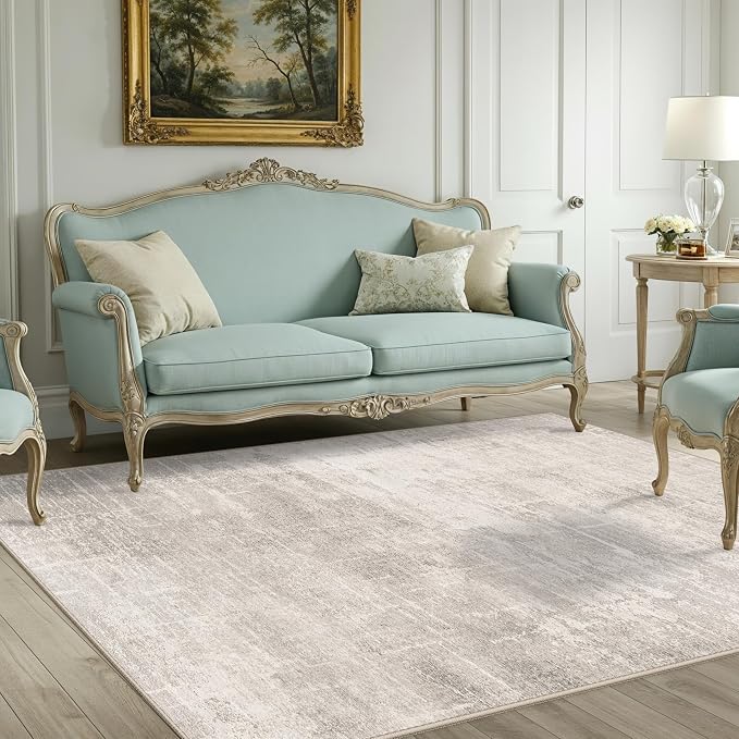 4x6 Living Room Area Rugs: Washable Abstract Non-Slip Small Carpet