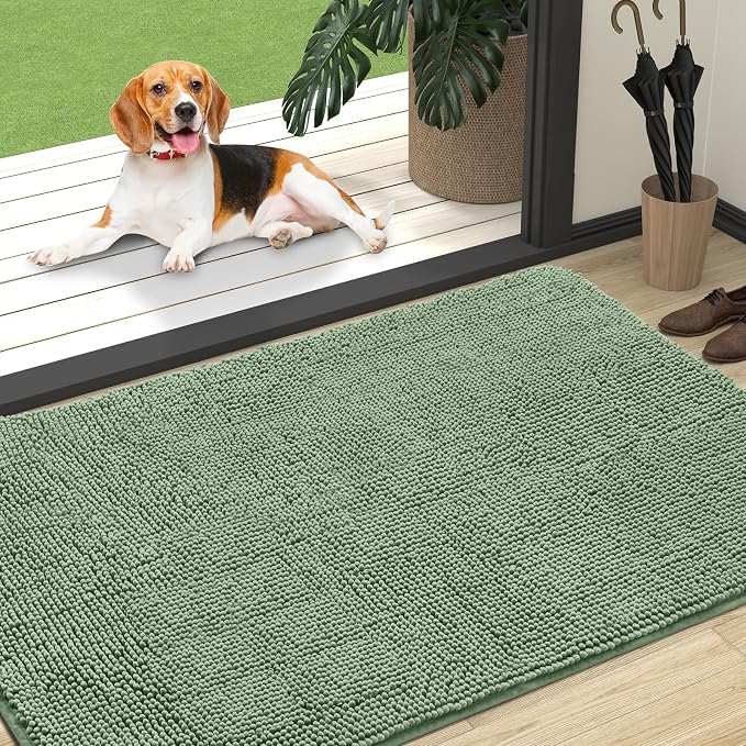OLANLY Dog Door Mat for Muddy Paws 47x32, Absorbs Moisture and Dirt, Absorbent