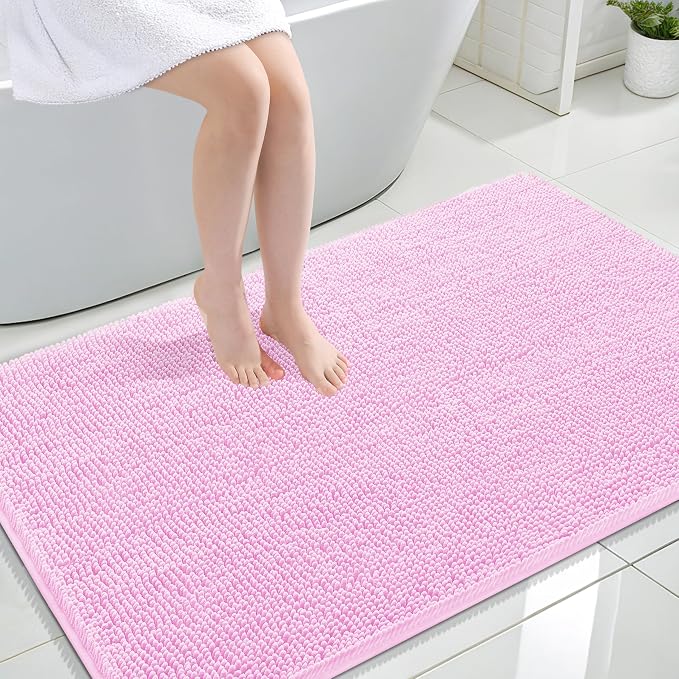 OLANLY Large Bathroom Rugs 44x32, Extra Soft Absorbent Chenille Bath Rugs
