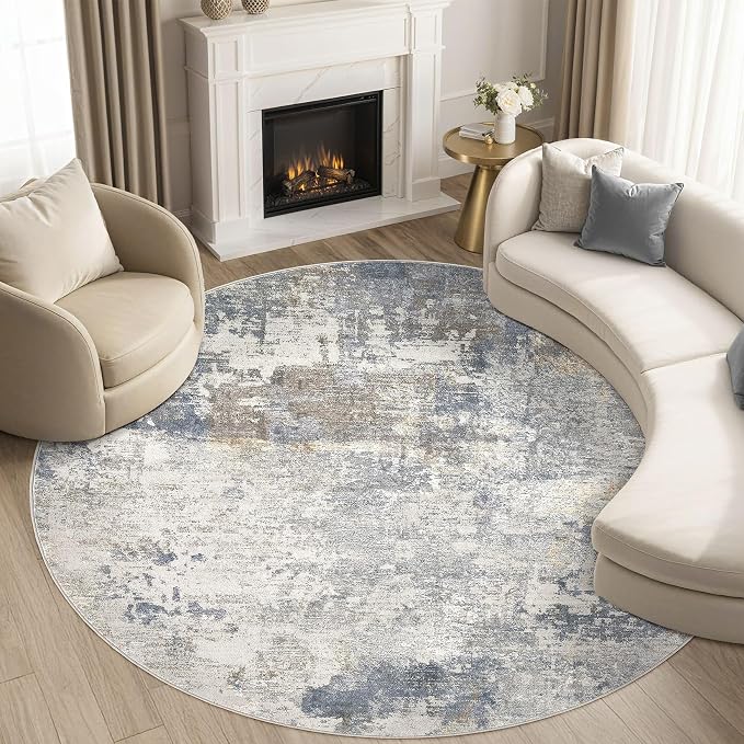 UERMEI 6ft Round Area Rug Living Room Rugs