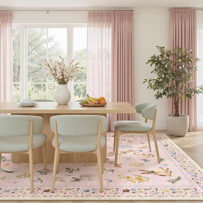 Soalmost Dog 8x10 Pink Area Rugs