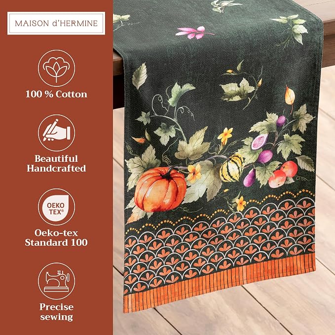 Maison d' Hermine Table Runner 100% Cotton 14.50" x 108" | Table Runners 108