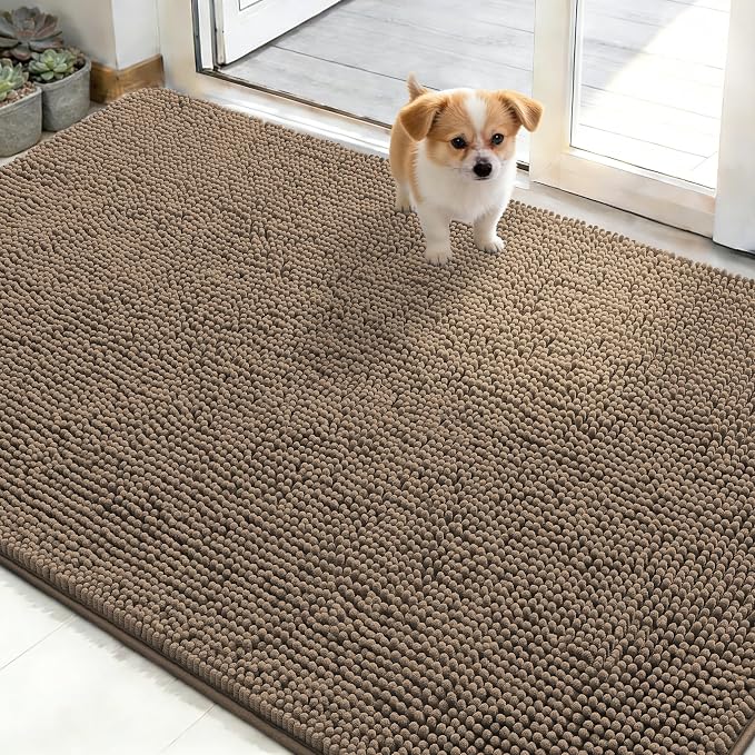 OLANLY Dog Door Mat for Muddy Paws 50x30, Absorbs Moisture and Dirt, Absorbent