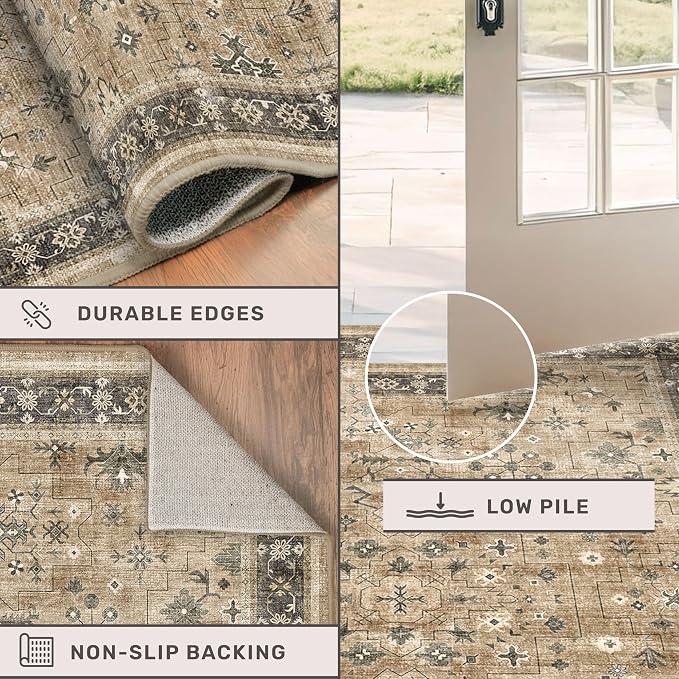Distressed Taupe Washable Long Runners
