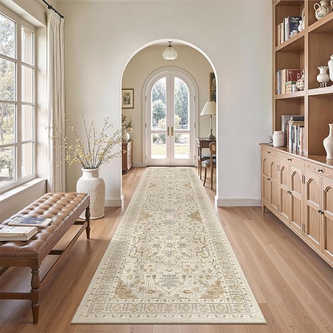 Madane Hallway Runner Rug 2'6''x10' Kitchen Runner, Non Slip Vintage Runners